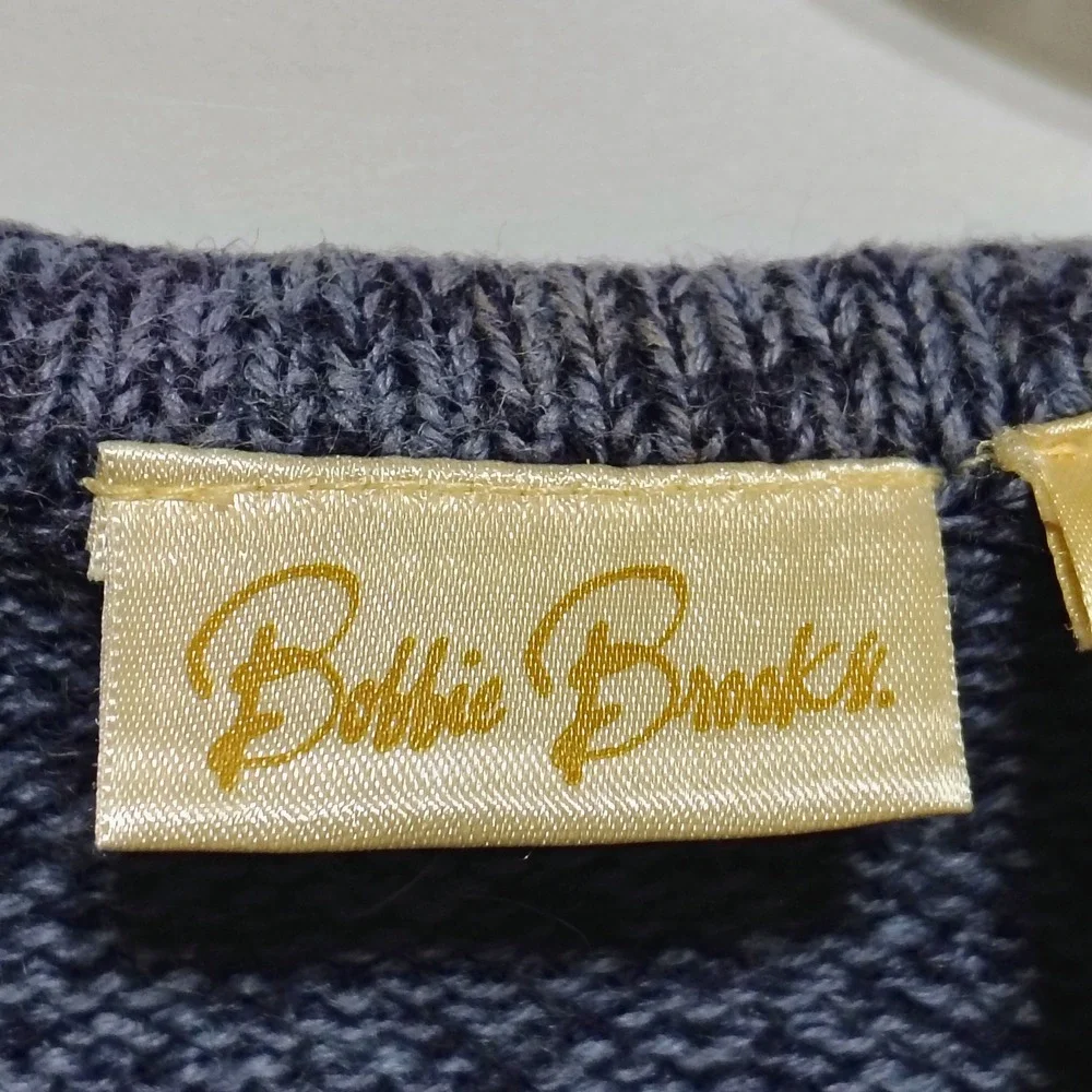 Bobbie Brooks Womens Blue‎ Santa Claus Christmas Sweater Vest Medium Zip up